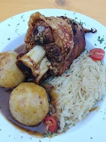 Schweinhaxn with Potato Dumplings & Saurkraut